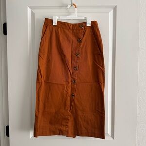 & Other Stories Woven Cotton Midi Skirt